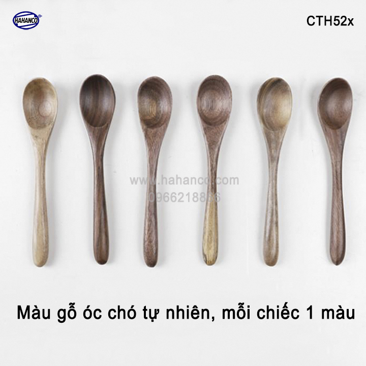 Thìa cafe mini gỗ Óc Chó nhập khẩu Mỹ, thìa xuất Nhật - CTH522 - HAHANCO (Walnut) Phụ kiện thìa gỗ vừa sử dụng chụp ảnh hoặc decor trang trí cho nhà hàng, món ăn