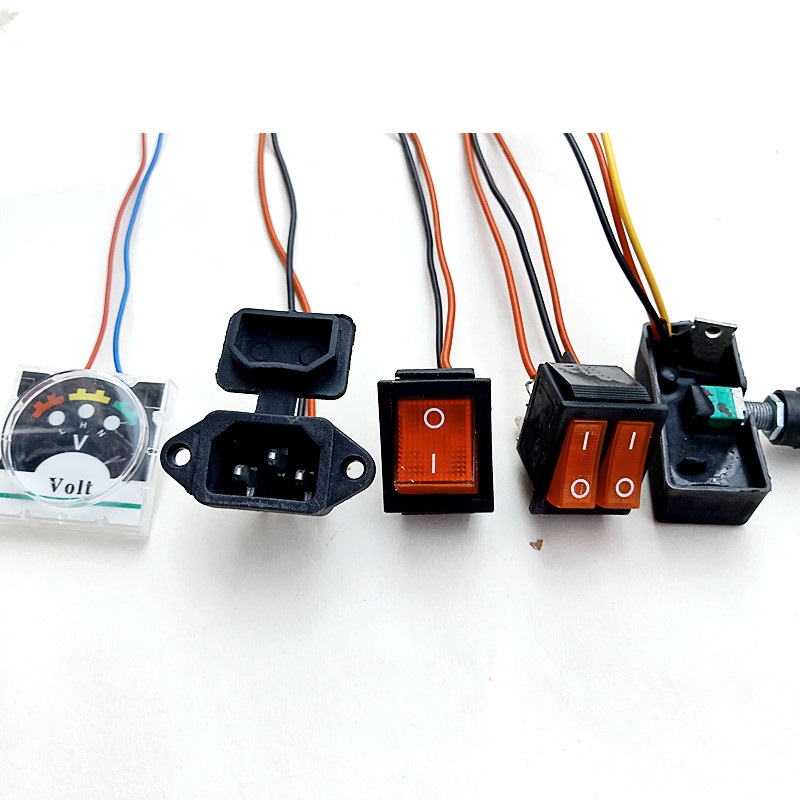 Phụ kiện bình xịt trừ sâu bằng điện- Công tắc đơn,công tắc đôi, Đế Sạc, chiết áp. đồng hồ, - 5 phụ kiện