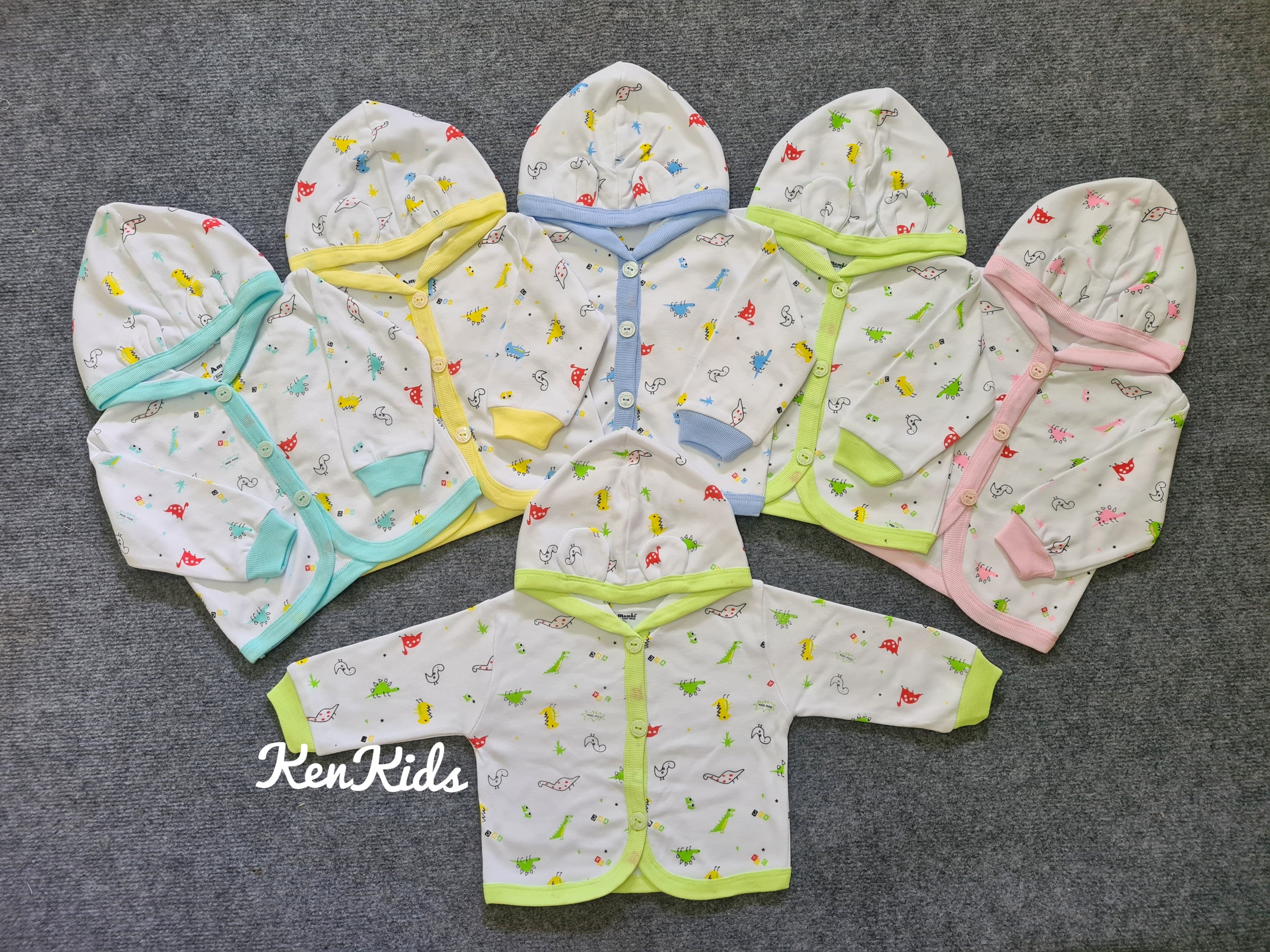 Áo khoác nón họa tiết - thun cotton cho bé