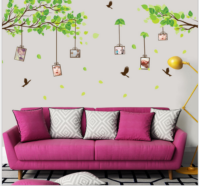 Decal dán tường giàn cây xanh