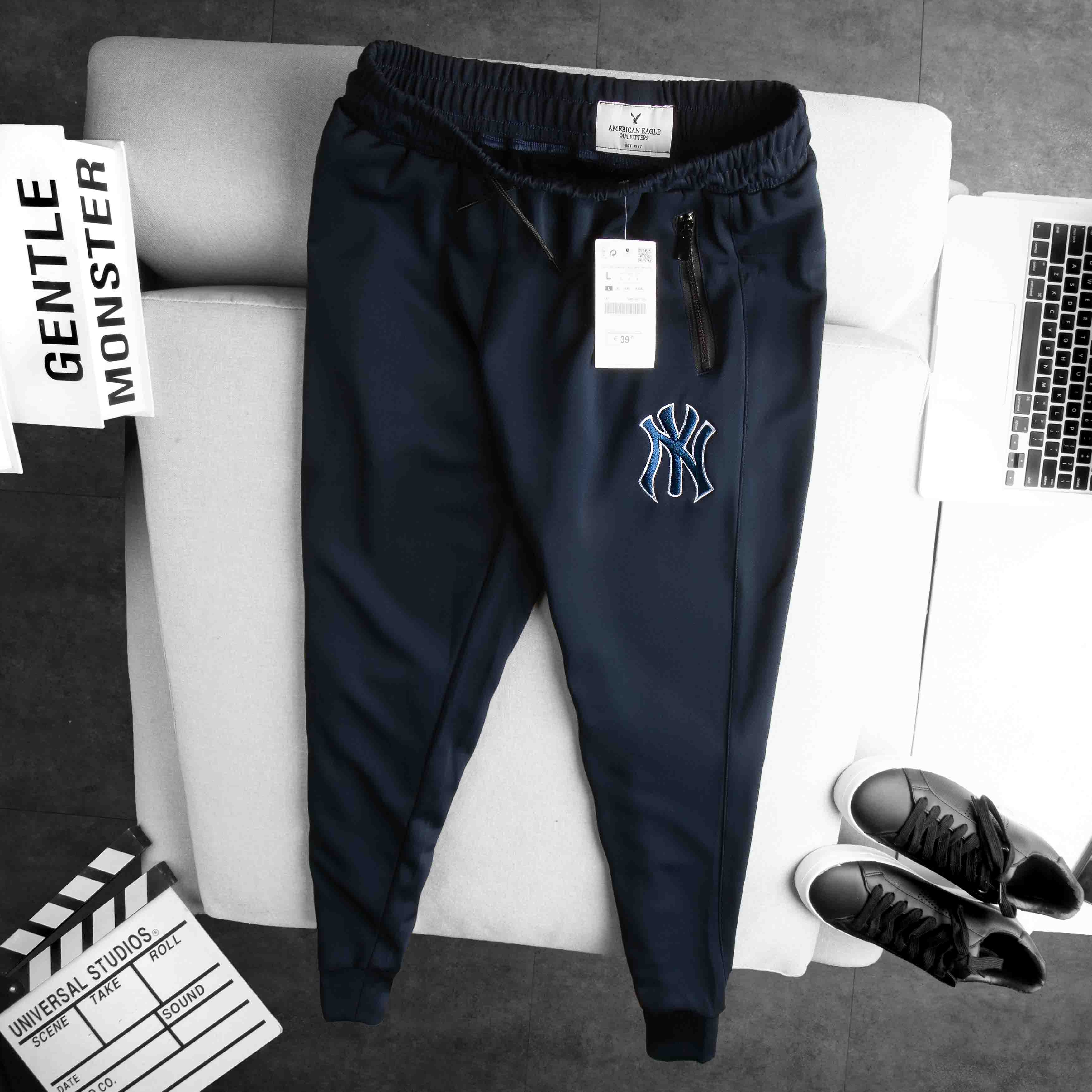 Quần jogger thể thao nam chất thun poly dầy dặn