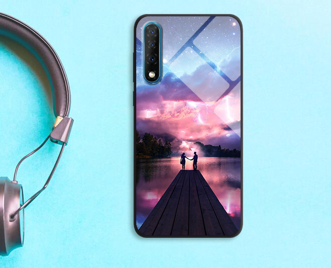 Ốp lưng kính in 3D chủ đề tình yêu cho điện thoại Vsmart live