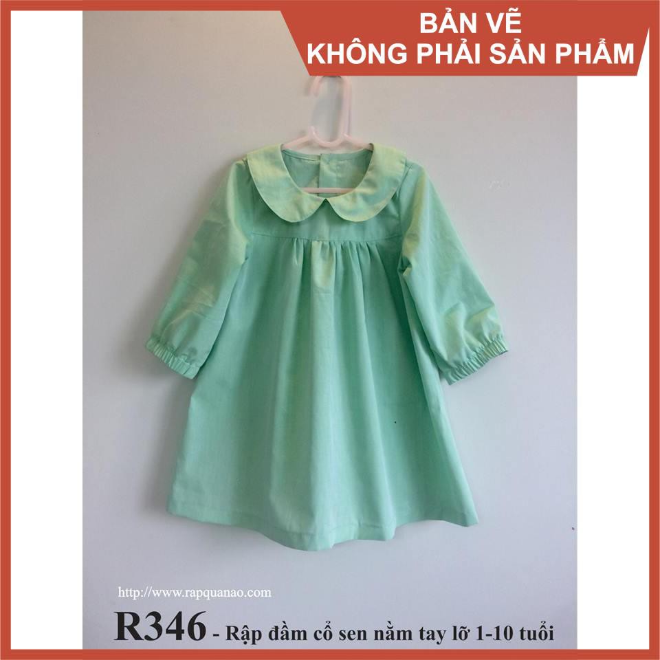 Rập đầm cổ sen - rập giấy a0 mã r346