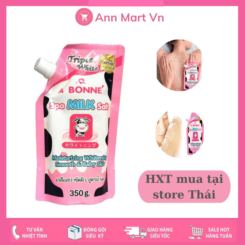Muối Tắm Thái Lan Muối Tắm Sữa Bò Tẩy Tế Bào Chết A Bonne Spa Milk Salt mua tại store Thái tem hãng giá rẻ
