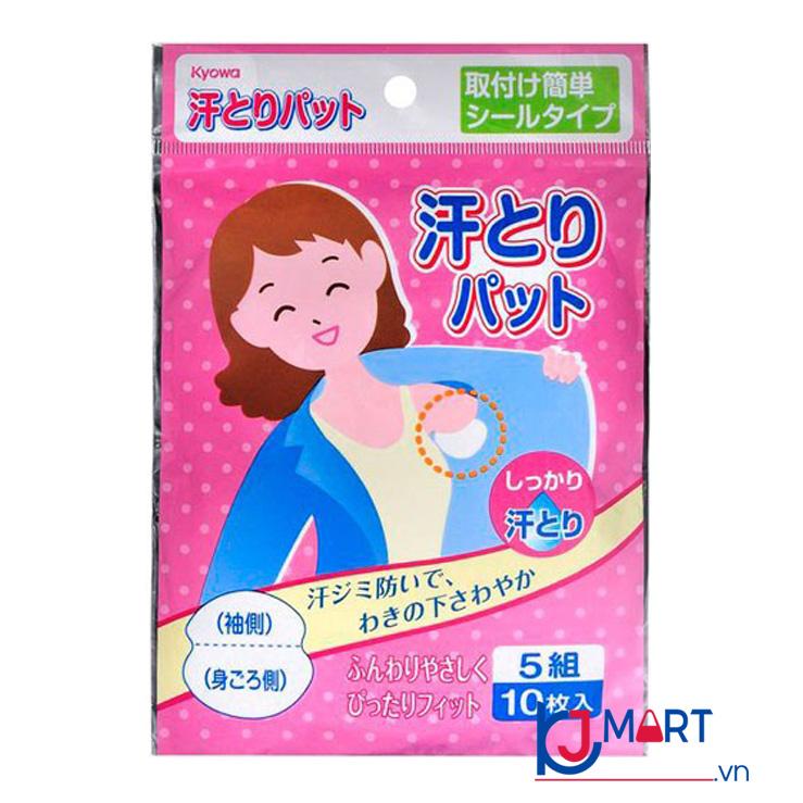 Set 10 miếng dán, thấm mồ hôi vùng nách Nhật Bản