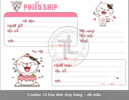 [HCM]Combo 10 hóa đơn ship hàng - đủ mẫu