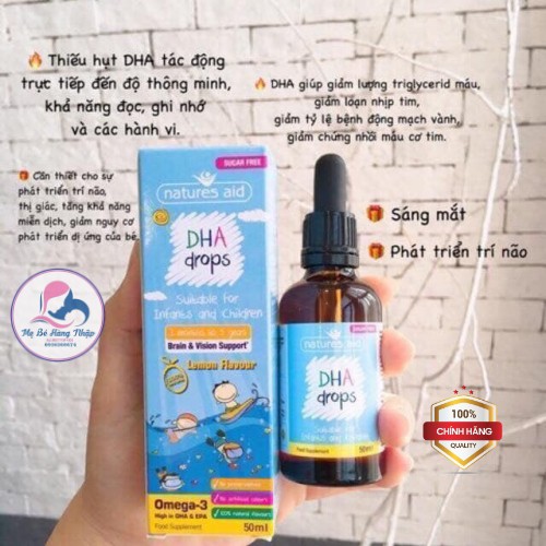 DHA Drop Nature Aid Dha Mini Drops Anh 50ml cho bé