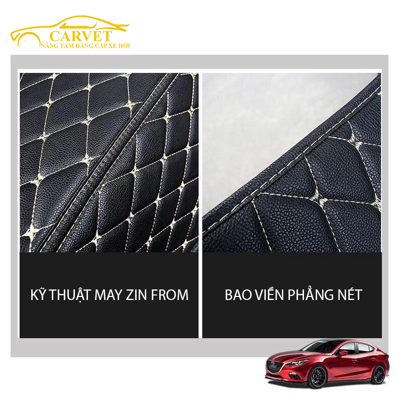 Thảm lót sàn ô tô da cacbon Mazda 2
