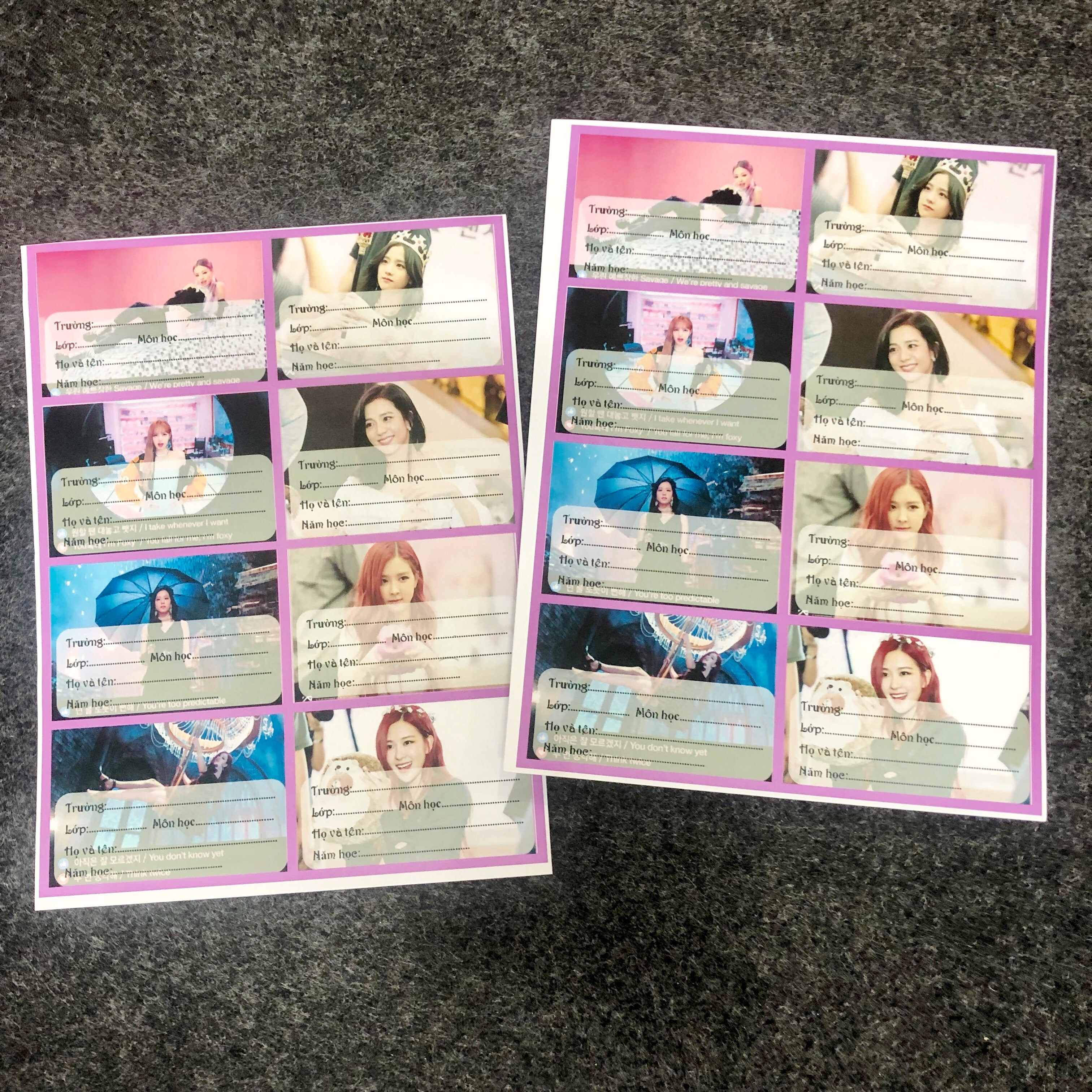 NHÃN VỞ IN HÌNH KPOP BLACKPINK