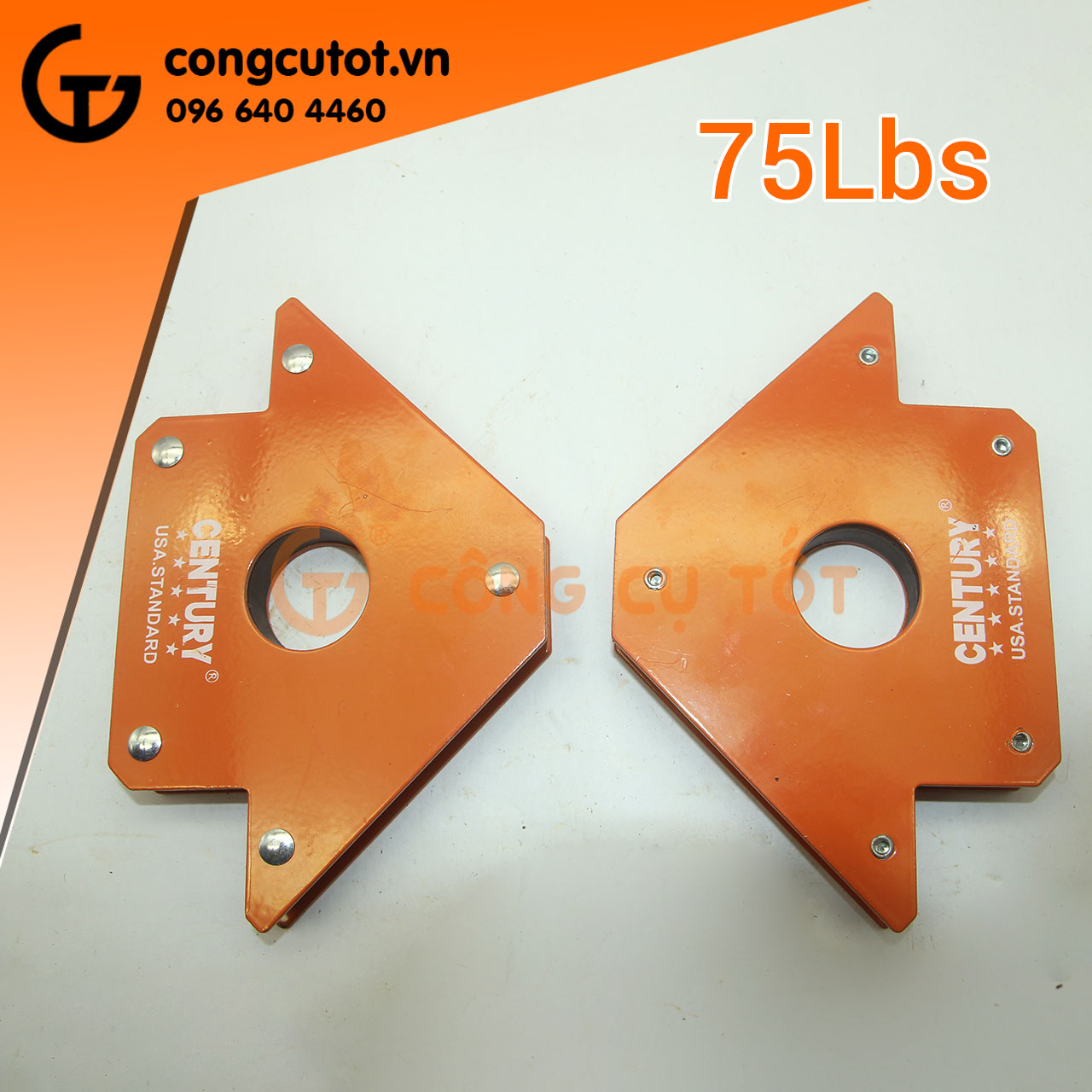 Combo 2 ke góc nam châm 75lbs lực hút 33kg