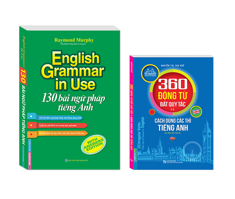 Combo 130 bài (màu) + 360 động từ bất quy tắc (màu) - (2 cuốn)