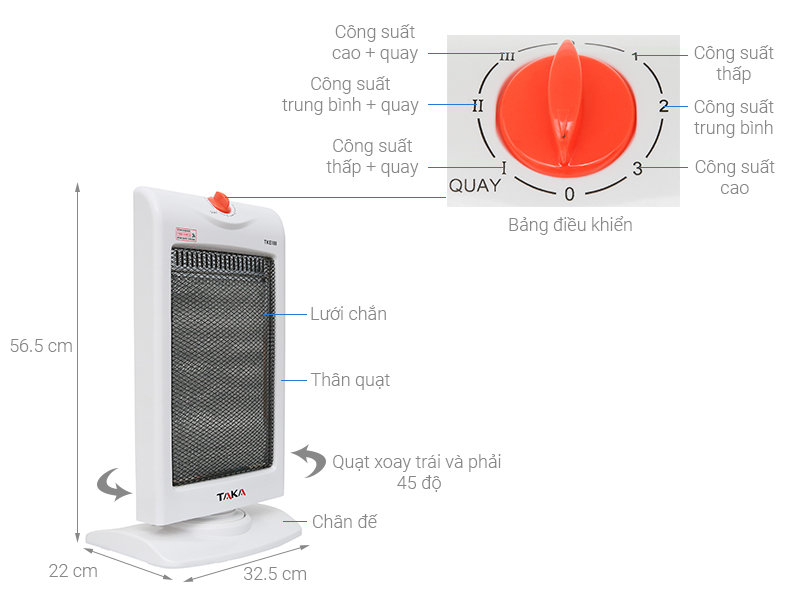 Máy sưởi Halogen Taka TKE-108