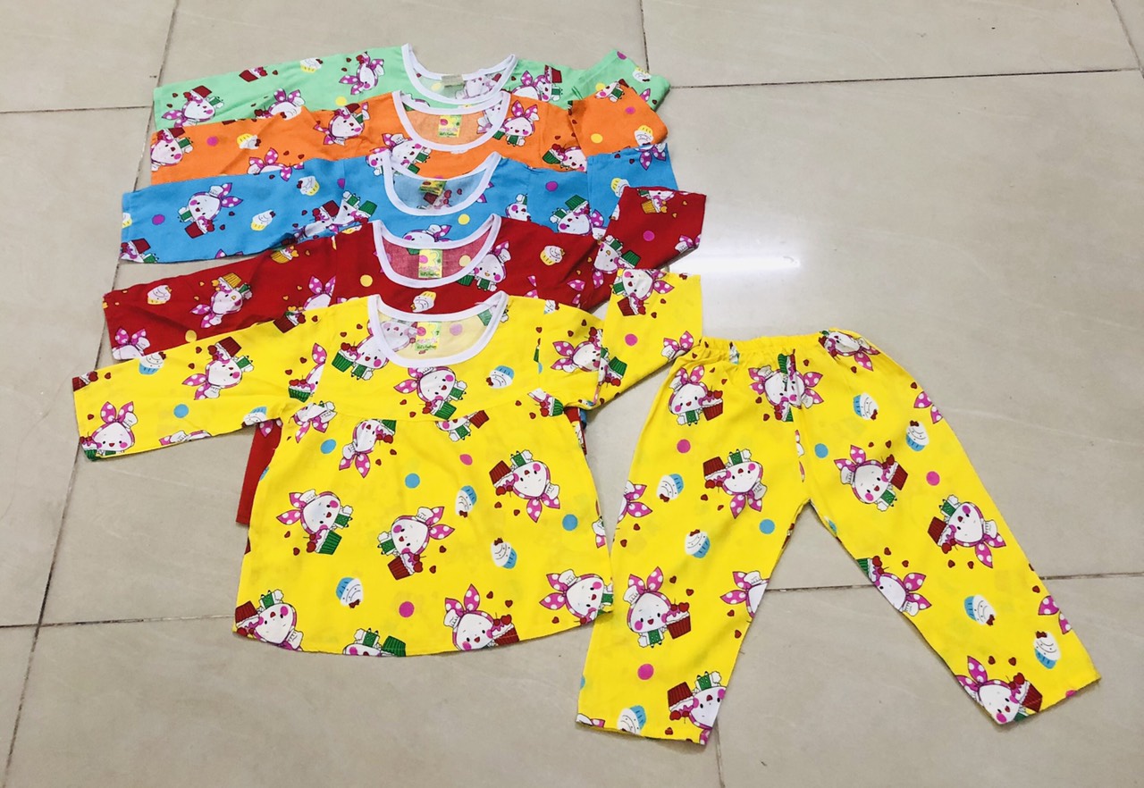 Bộ Tole Tay Dài Bé Gái (6-14kg) (giao màu ngẫu nhiên)