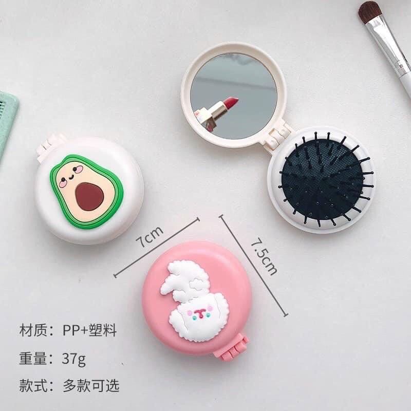 Gương lược gấp gọn mini