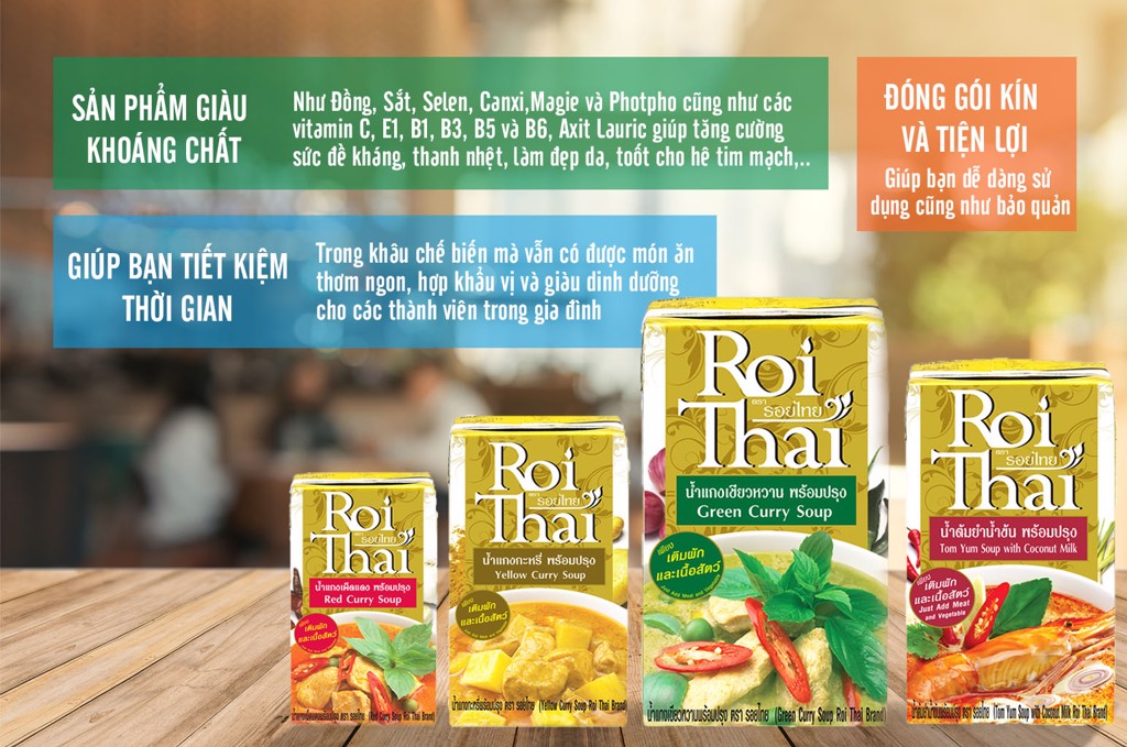 [Hộp 250ml – ĐỎ] SÚP CÀ RI ĐỎ [Thailand] ROI THAI Red Curry Soup (halal) (ttdt)