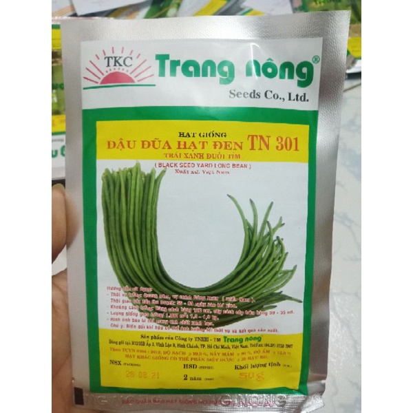 50gr hạt giống đậu đũa ngọt trang nông tn301