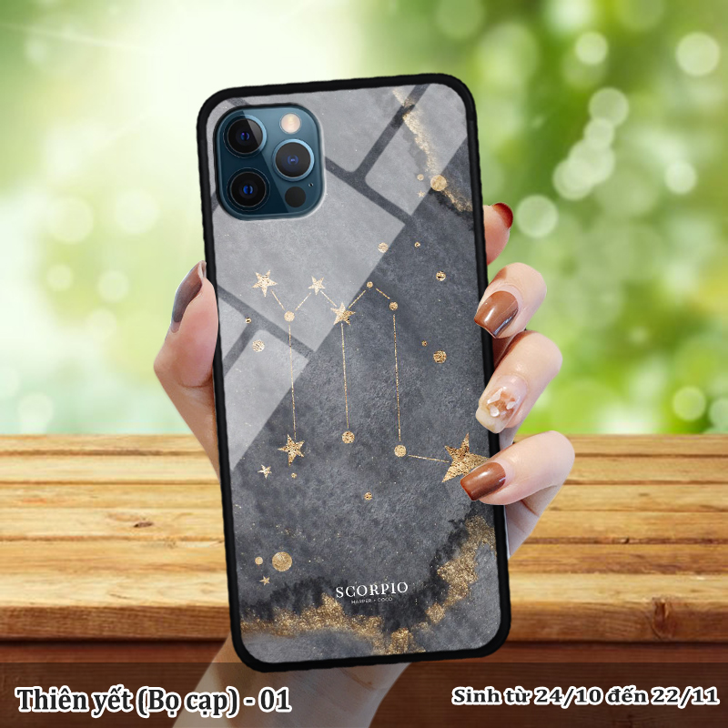 Ốp kính 3D in hình cung hoàng đạo iPhone 12 Pro Max