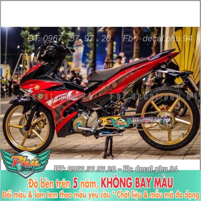 Tem rời exciter 150 y15zr đỏ đen -mã 3