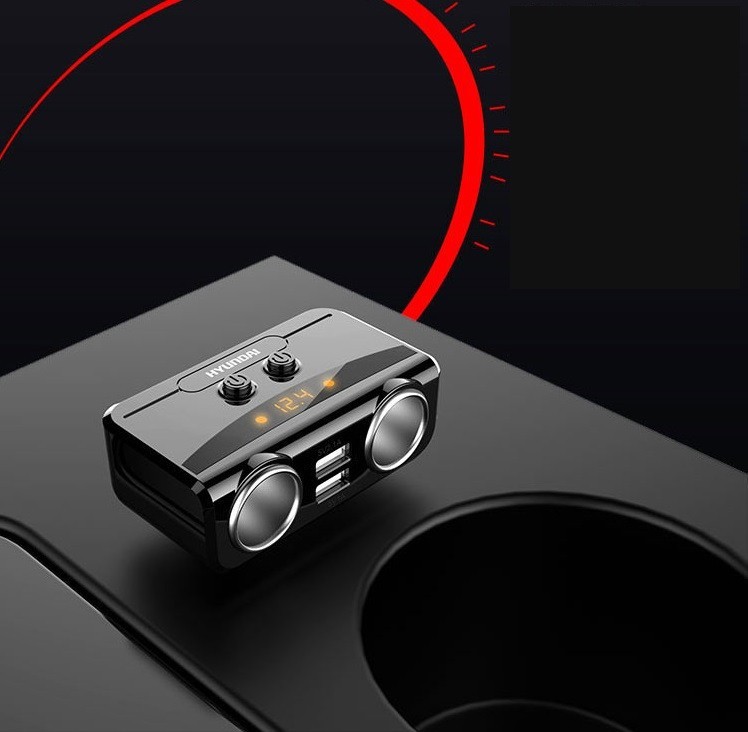 Bộ chia 2 cổng tẩu sạc ô tô và 2 cổng usb huyndai