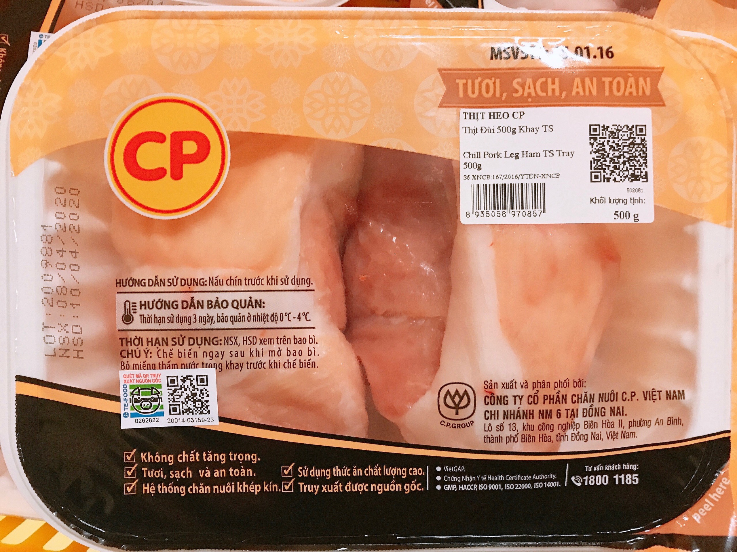 HCM - Thịt đùi heo CP 500gr