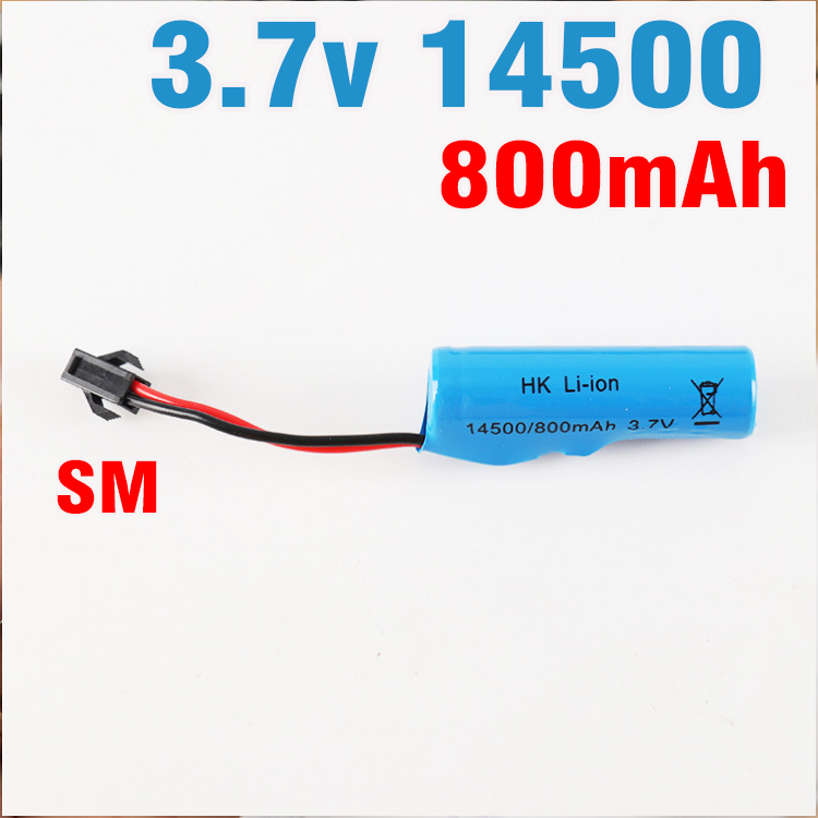 Pin sạc 14500 3.7v dung lượng cao 800mah xe điều khiển pin sạc loại tròn cổng SM