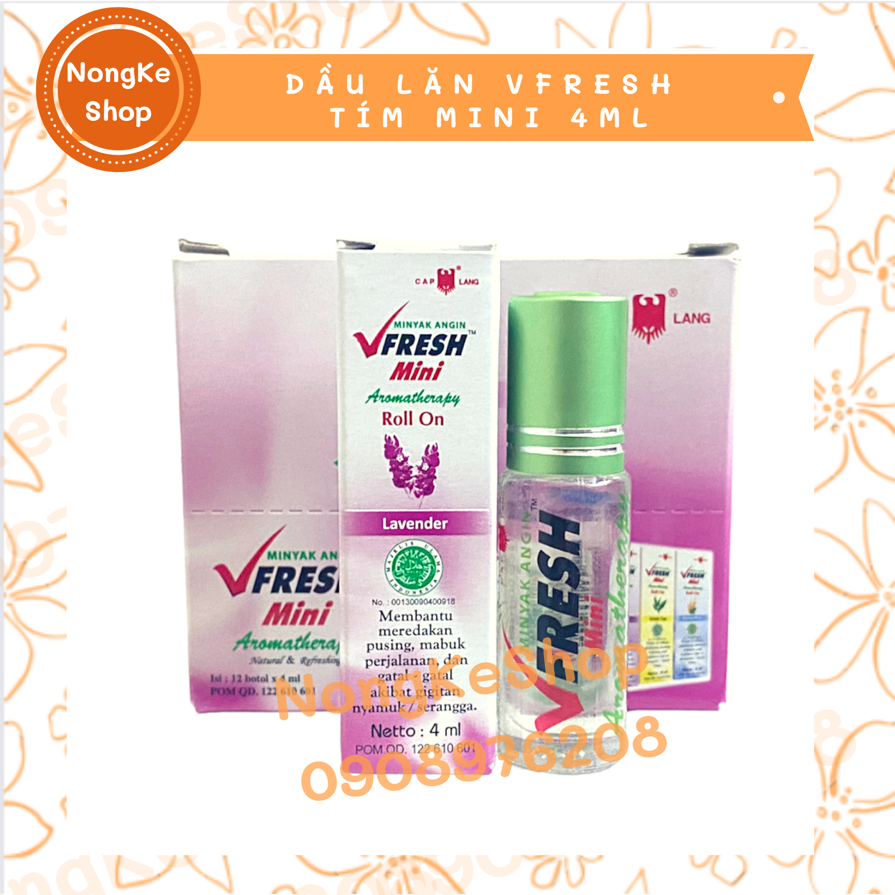 Dầu lăn Vfresh mini hương lavender