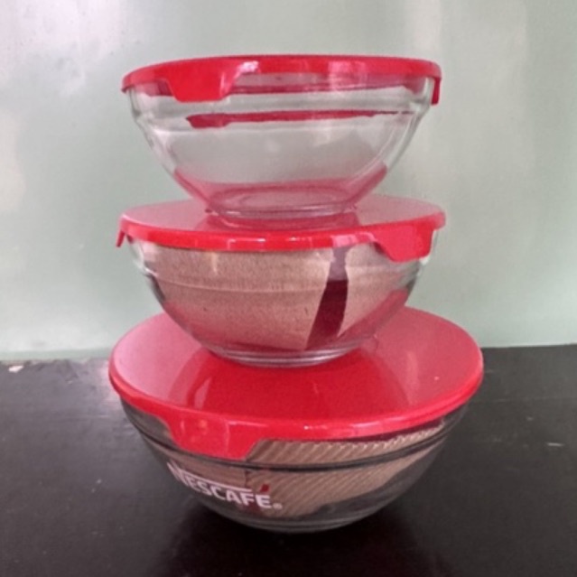 Thố thủy tinh cao cấp có nắp đậy Nescafe