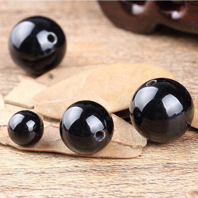 Hạt tròn a.gat đen làm handmade diy - mh431
