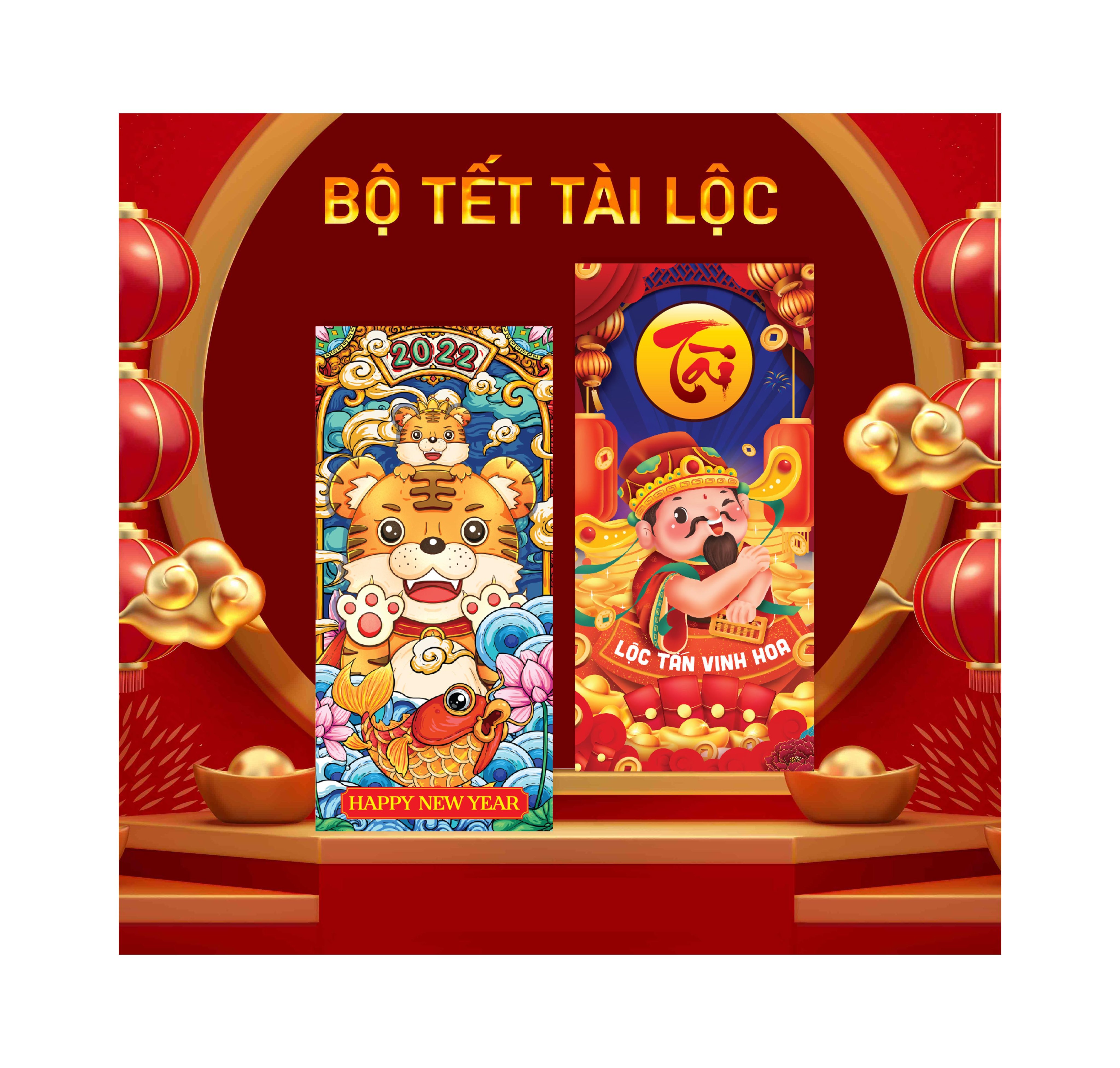 Combo 100 Bao lì xì truyền thống tết 2022
