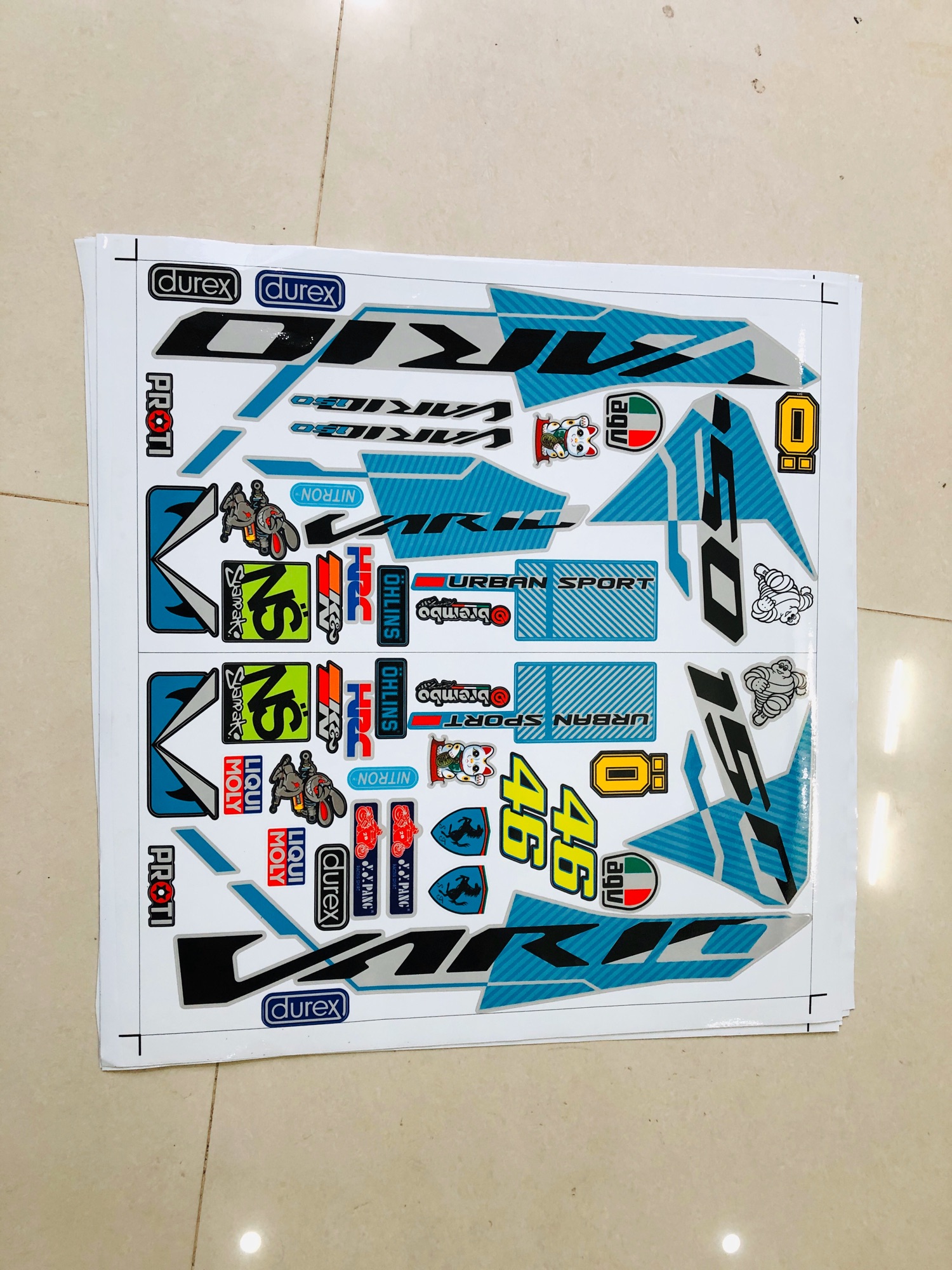 Tem rời Vario 2019 bạc xanh ngọc lục bảo