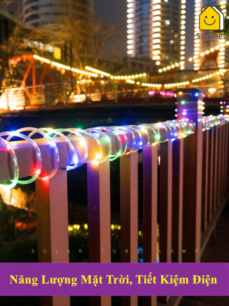 [HCM]Đèn LED ống Năng Lượng Mặt Trời Quấn Cây 12M/100LED Trang Trí Sân Vườn Ban Công Quán Cafe Chống Nước Tiết Kiệm Điện