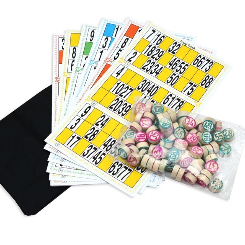 Bộ đồ chơi lô tô 90 số thẻ giấy in màu sắc nét - trò chơi hot ngày tết - Smart baby