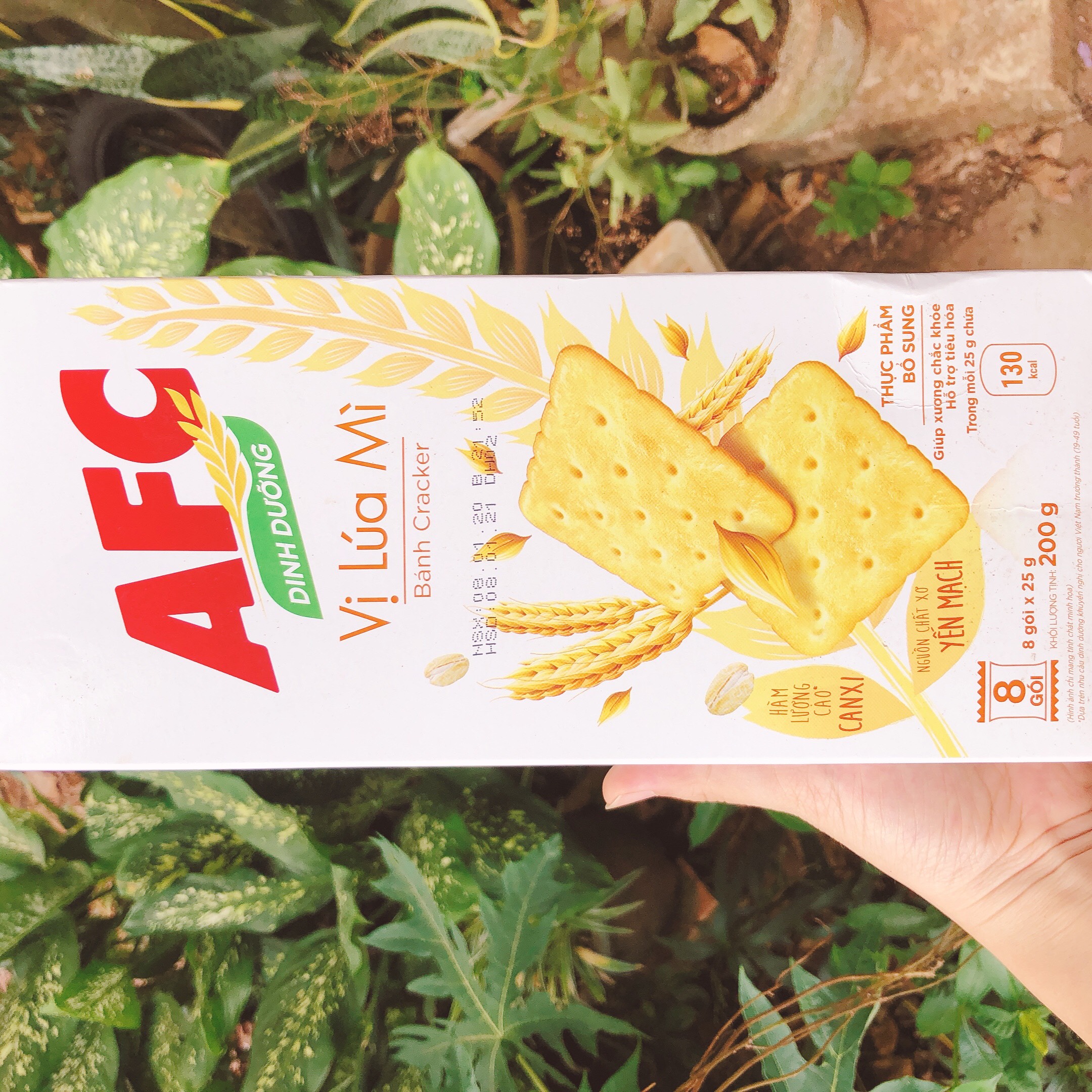 Bánh AFC Dinh Dưỡng 200g(8 gói x 25g) vị rau củ và lúa mì