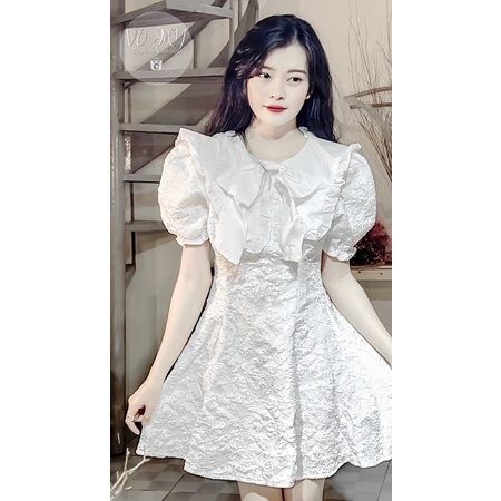 Giảm giá Váy đầm nữ ❣️ ❣️ Đầm ren tay voan hoa cài tiểu thư hàng ren mềm -váy  nữ 2 màu trắng và da kèm ảnh thật - Mua Thông Minh