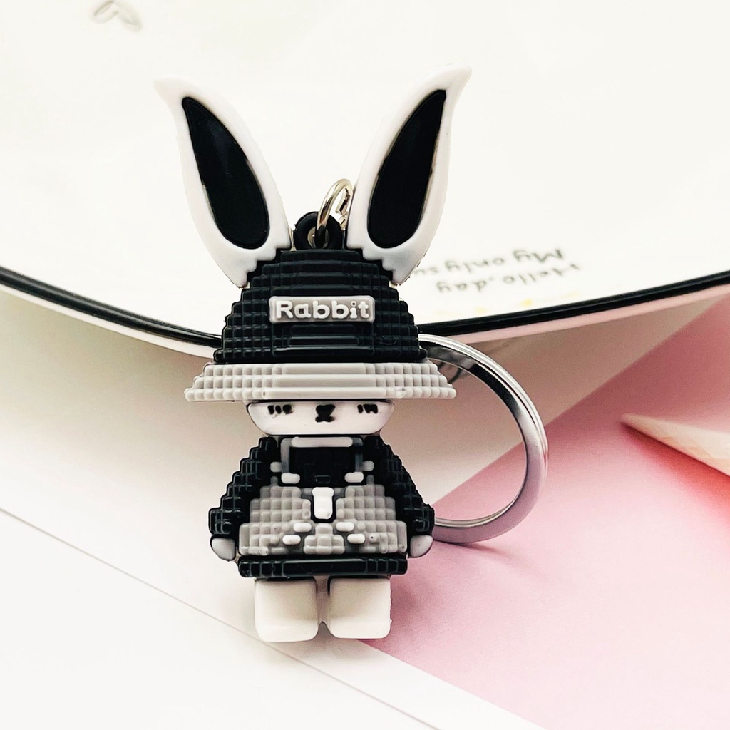 Móc khóa thỏ đội nón lego