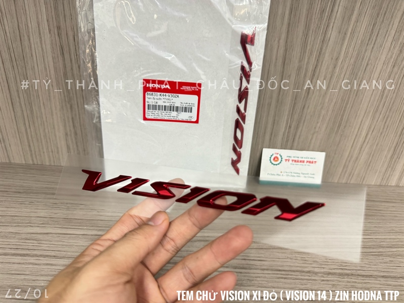 Tem chử Vison Xi Đỏ ( Vision 2014 - 2019 ) ( 1 miếng )