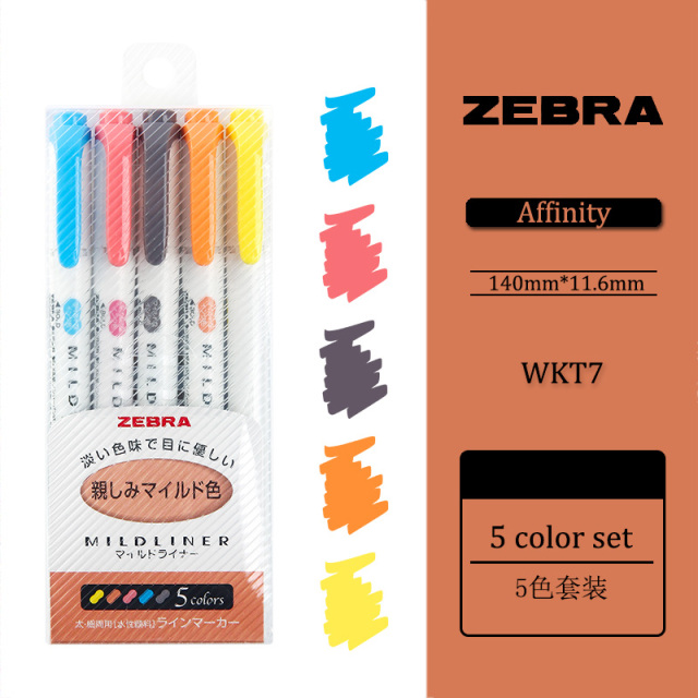BỘ 5 BÚT HIGHLIGHT ZEBRA MILDLINER WKT7