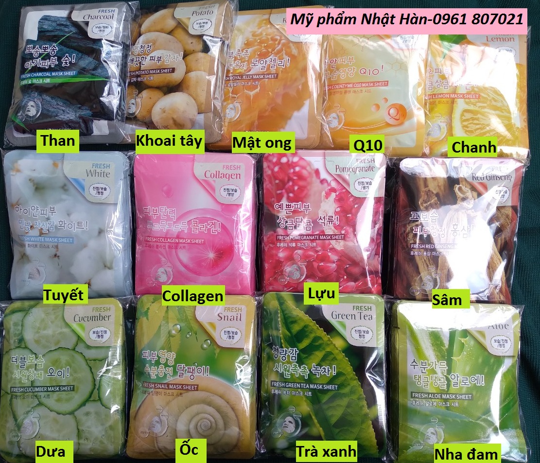 [LỐC 10 MIẾNG] Mặt nạ dưỡng da 3W Clinic Hàn Quốc
