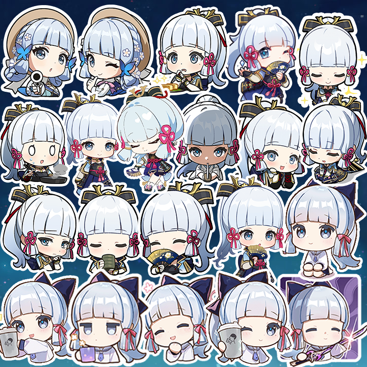 [Genshin Impact] Sticker Ayaka Kamisato - Hình dán chibi ayaka ( set 21 hình )