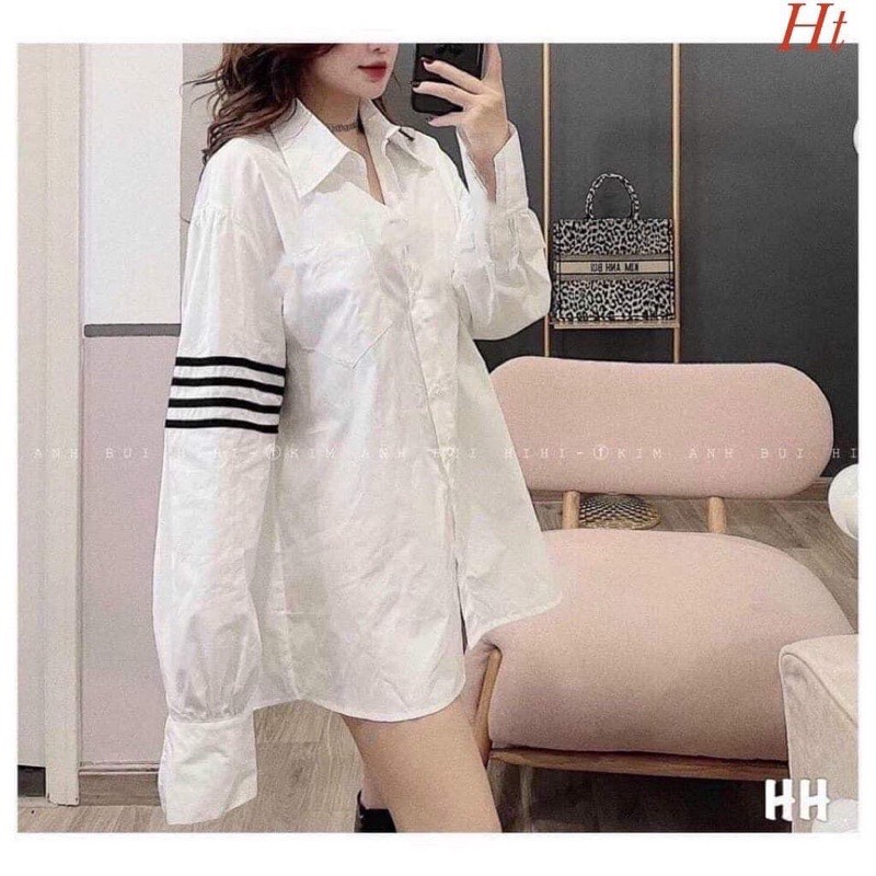 Áo sơ mi bốn sọc tay dài HT12