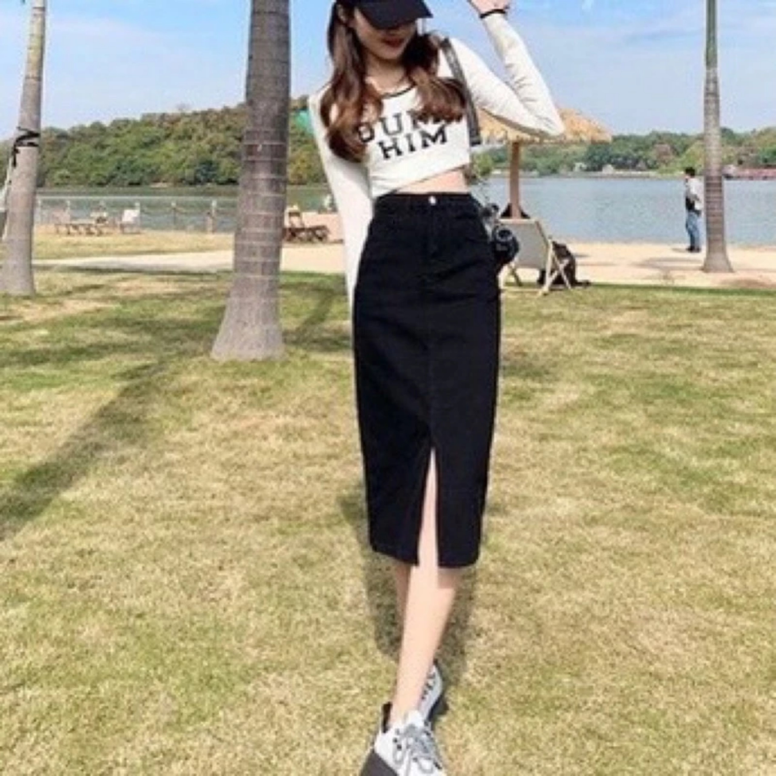 CHÂN VÁY DENIM XẺ TRƯỚC SIÊU HOT #930