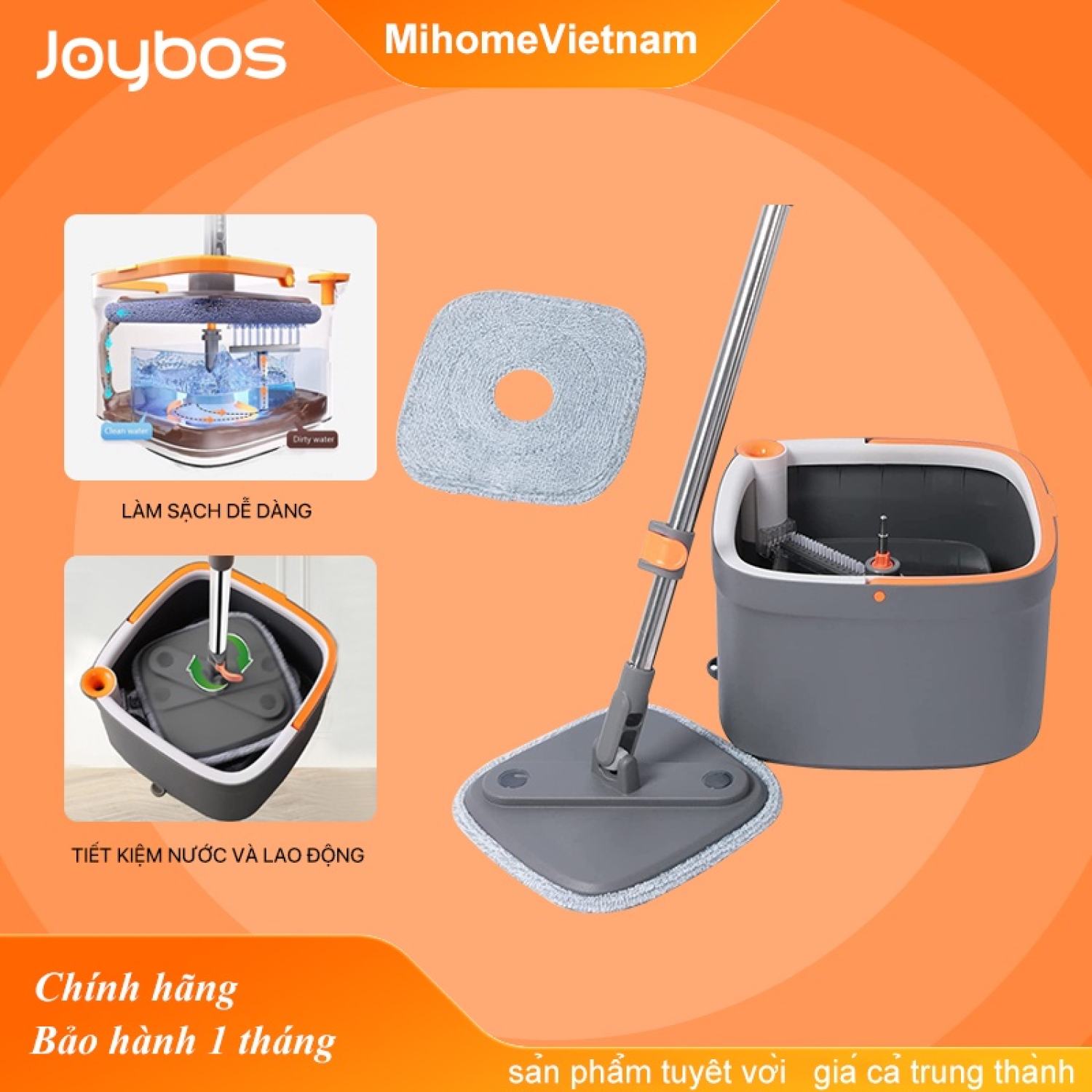 Cây Lau Nhà Và Xô xiaomi youpin Joybos JBS-ZXTB-M16- Bộ Lau Nhà