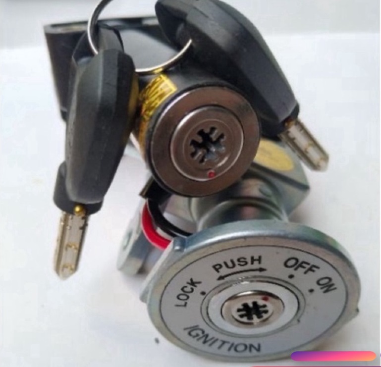 Bộ ổ khoá cổ và yên xe gắn xe taurus chìa 8 cạnh chống trộm cao cấp chính hãng