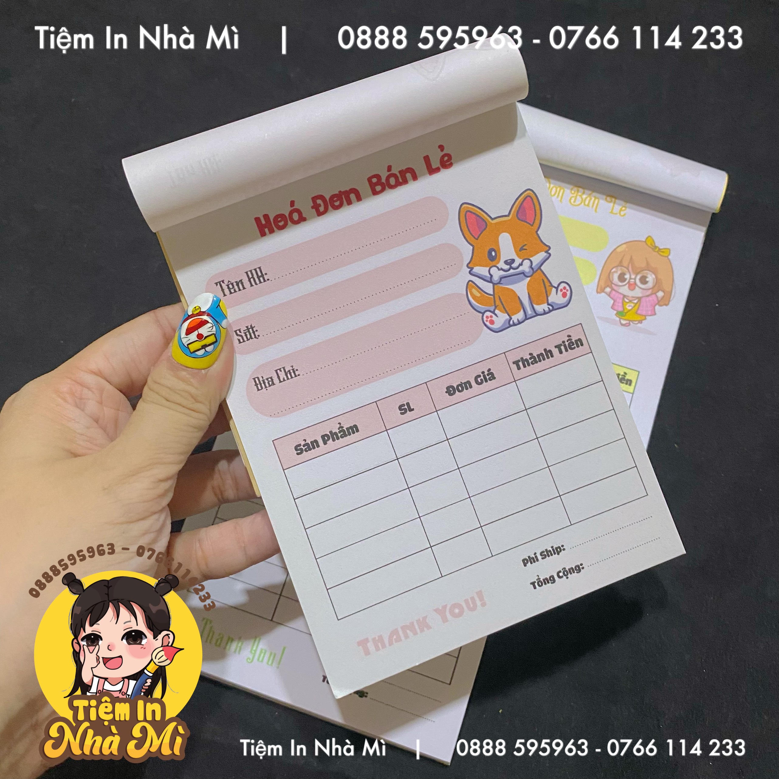 Hoá đơn bán lẻ A6 mẫu mã đáng yêu