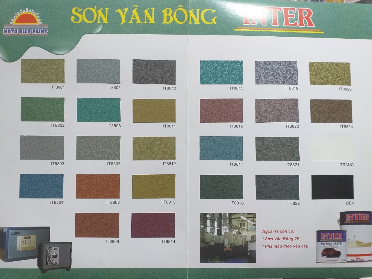 [Từ mã 8813-8824] Sơn vân bông INTER - nhiều màu sắc (Lon 900g)