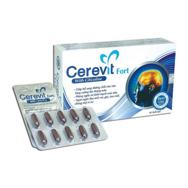 Cerevit fort tăng cường lưu thông máu hoạt huyết dưỡng não, sản phẩm có nguồn gốc xuất xứ rõ ràng, đảm bảo chất lượng