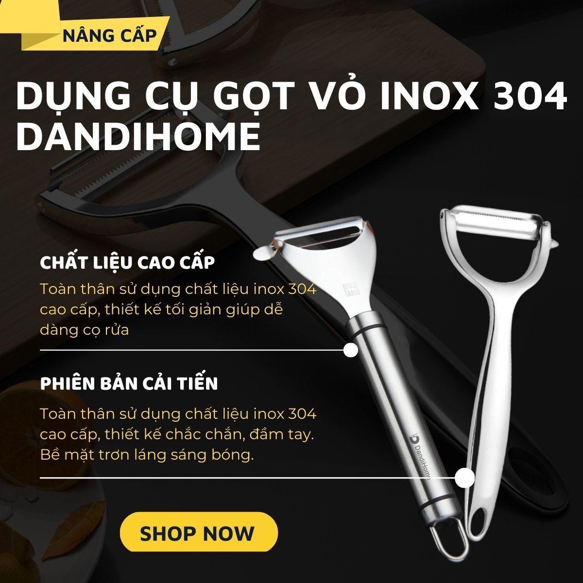 Dụng cụ gọt vỏ inox 304 DandiHome