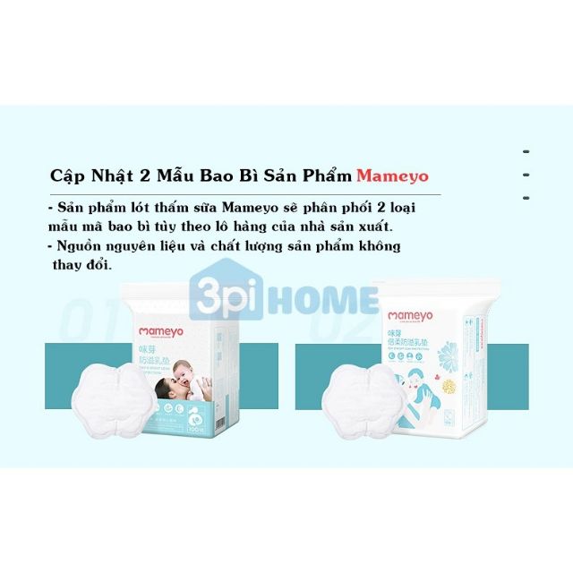 Bịch 100 Miếng Lót Thấm Sữa Dùng 1 lần MAMEYO Siêu Thấm Hút