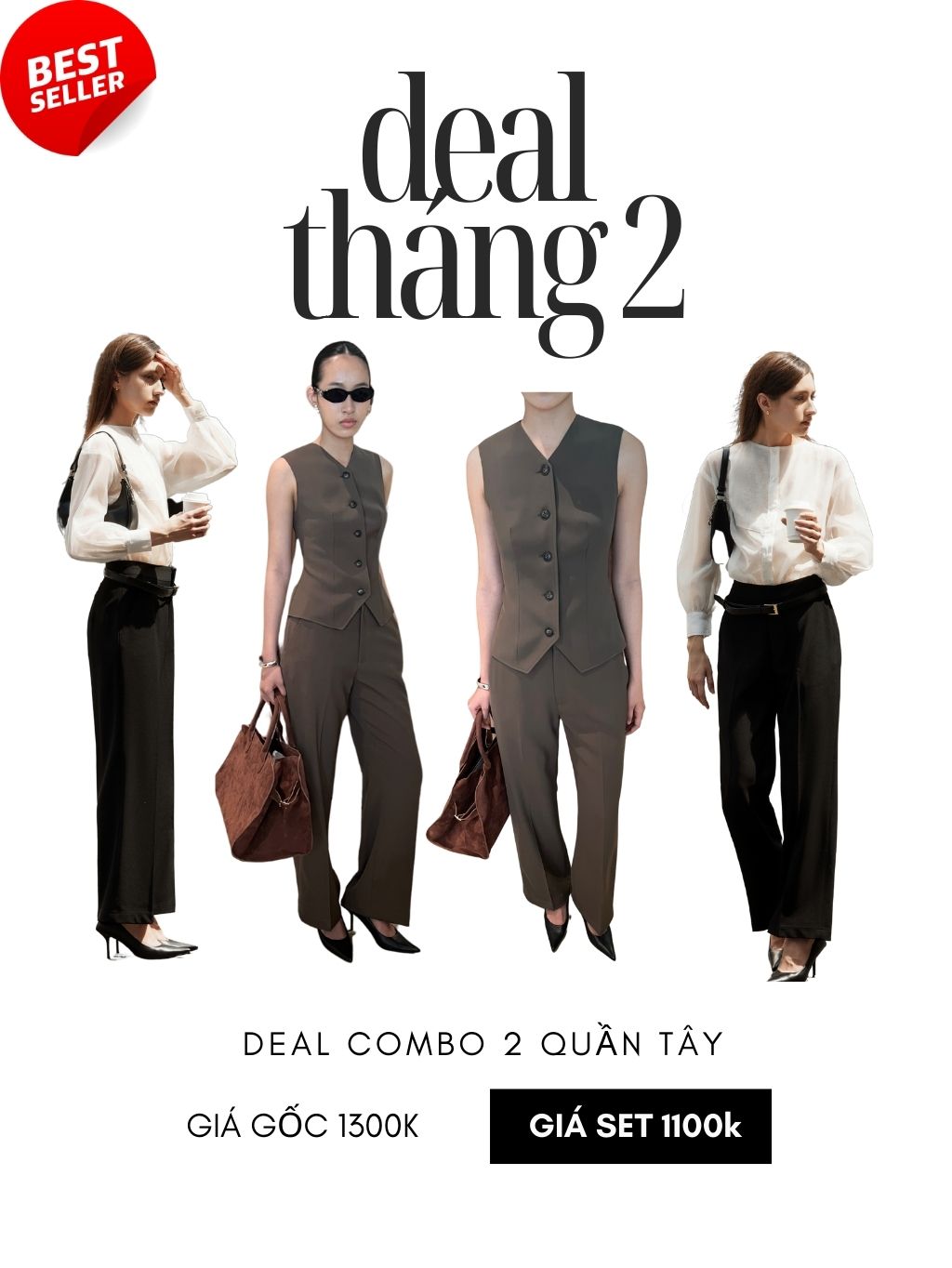 COCO SIN - Quần Nữ Ống Rộng Suôn Dài Lưng Cao Công Sở