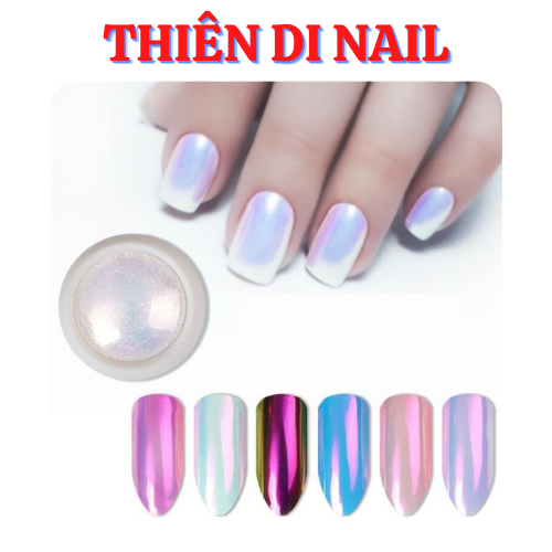 Set 6 hũ Nhũ tráng gương ánh ngọc trai trang trí móng